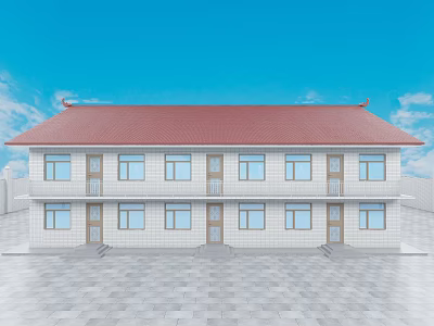 rural self-built house 3d model