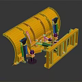 Yellow Snow Plow With Heavy Duty Steel Blade And Mounting Frame Structure