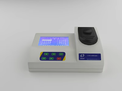 Desktop Industrial Analyzer Equipment With Digital LCD Screen And Control Buttons 3d model
