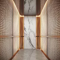 Modern Elevator Hallway Interior Design With Marble Walls And Digital 3d model