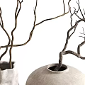 Textured Stone Vases In Cylindrical Irregular And Round Shapes With Natural Branches
