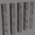 Modern Columns Concrete Columns Cement Columns Damaged Columns 3d model