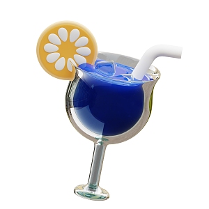 Modern Drink Glass Cocktail Lemon Juice Cartoon Glass 3d model