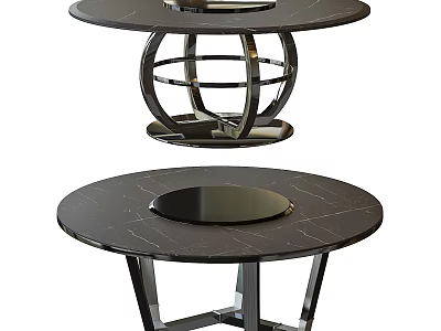 Modern Coffee Table With Black Marble Top And Geometric Metal Base 3d model