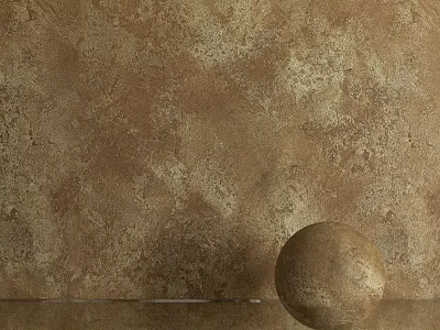 Round Stone Component Placed On Flat Surface Against Brown Textured Wall 3d model