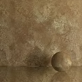 Round Stone Component Placed On Flat Surface Against Brown Textured Wall