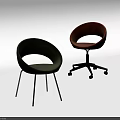 Stylish Office Chairs with Green Orange Velvet Curved Back Metal Legs and Swivel Wheels