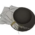 Modern tableware plate table cloth napkin 3d model