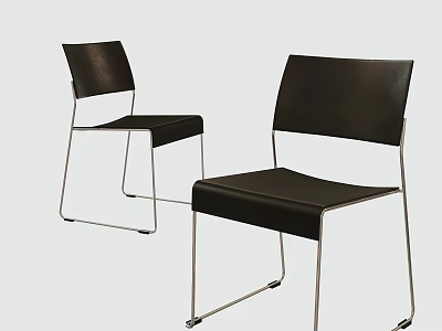 Sleek Modern Black Office Chairs Featuring Ergonomic Design And Metal Frame 3d model