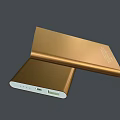 Portable Golden Power Bank Pair With USB Ports For Mobile Devices Charging