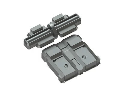 Gray Plastic Mechanical Connector Parts With Interlocking Design And Durable Structure 3d model