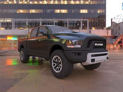 RAM Truck Showcased In Urban Street Setting 3d model