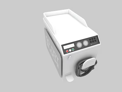 White Industrial Equipment With Control Panel Knobs Handle And Modern Design 3d model