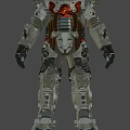 Industrial Equipment Mechanical Exoskeleton Design With Gears Pipes And Metal Components Red And Silver Details