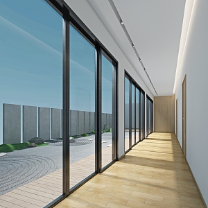 Modern corridor exhibition hall 3d model