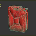 Red Plastic Jerry Can A Practical Household Item For Liquid Storage 3d model