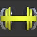 Yellow Over Ear Headphones With Modern Design Silver Accents And Black Ear Cups