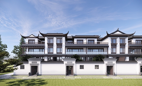 Chinese townhouse single-family villa 3d model