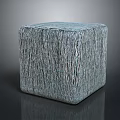 Natural Plant Fiber Woven Cube On Dark Surface With Gray Background