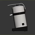 Silver Cylindrical Stainless Steel Container With Black Band Lid And Base