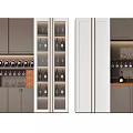 Modern Wine Cabinet Design With Glass Doors Wine Bottles And Wine Glass Storage