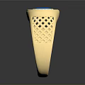 Elegant Gold Ring With Blue Gemstone And Diamonds Featuring Side Grid Pattern Design