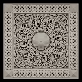 Intricate Ceiling Design With Geometric Patterns Ornate Borders And Symmetrical Circular Detail 3d model