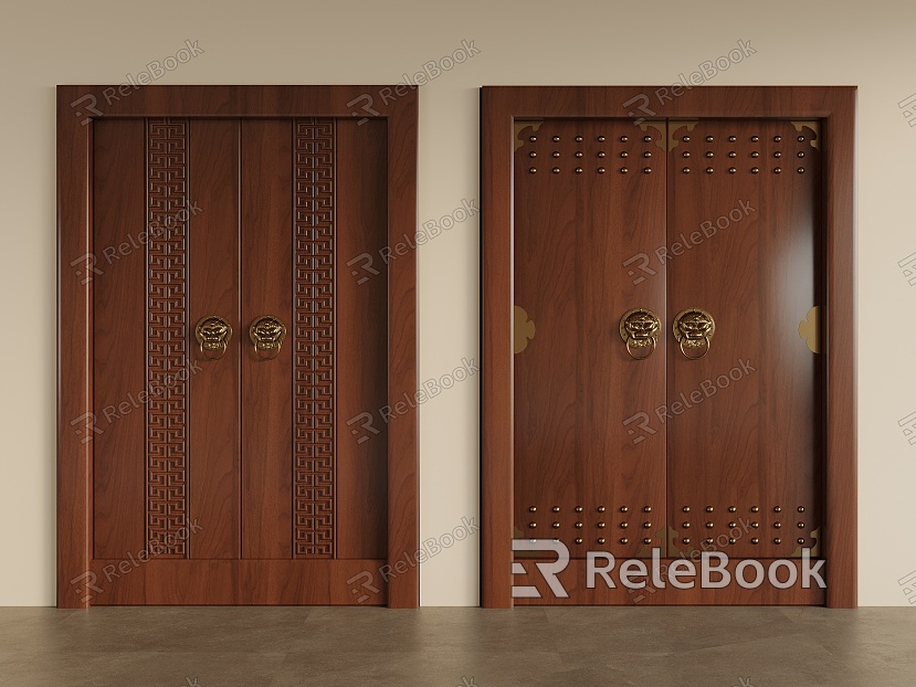 New Chinese Style Entry Door Double Door model