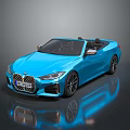 Blue BMW Open Top Convertible With Black Alloy Wheels And Sporty Exterior Design