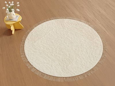 Cream wind carpet round carpet corner 3d model