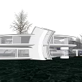 Modern Exhibition Hall Architecture Cafe Architecture Catering Architecture Art Gallery Architecture 3d model