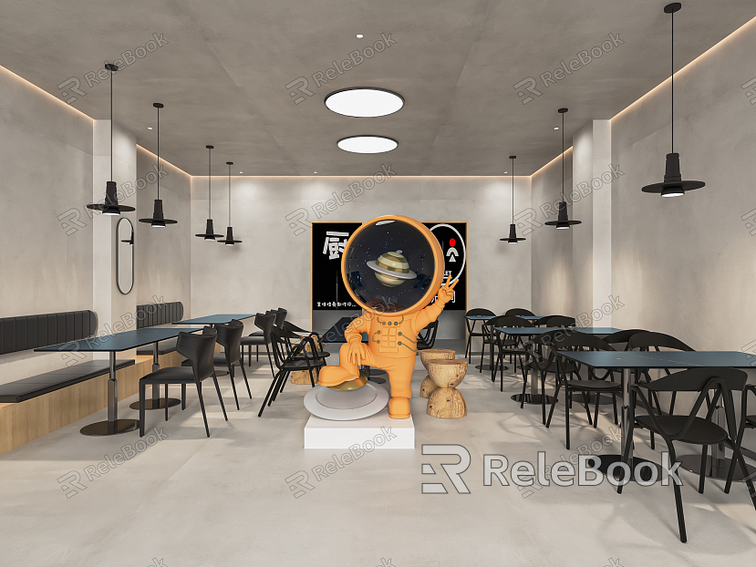 Modern Restaurant Fashion Restaurant Fast Food Restaurant Restaurant Specialty Restaurant Dining Space Dining Table and Chair model