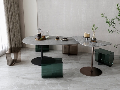 Modern leisure table and chair combination model