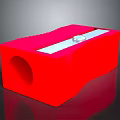 Red Pencil Sharpener With Smooth Surface And Circular Hole For Home Office Use 3d model