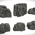 Detailed Textured Cracked Rock Components For Multiple Scene Building Decoration 3d model