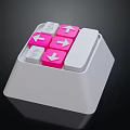 Modern Computer Keyboard With Pink Arrow Keys And White Stylish Design 3d model