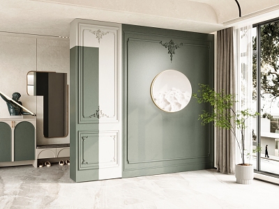 French Entrance Cream Entrance 3d model