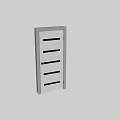 White Modern Swing Door With Black Horizontal Stripes And Handle Design
