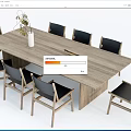 Wooden Dining Table Set With Black Chairs And Decorative Vase On Tabletop