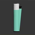Modern Turquoise Lighter With Sleek Cylindrical Design And Metallic Top