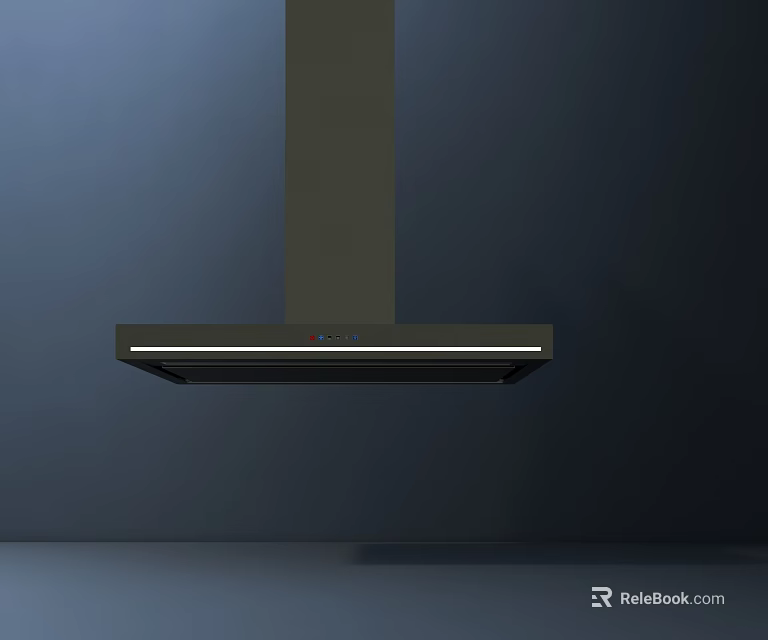 Modern Sleek Dark Kitchen Range Hood With Contemporary Design And Style 3d model 