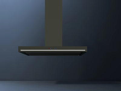 Modern Sleek Dark Kitchen Range Hood With Contemporary Design And Style 3d model
