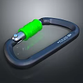 Durable Black And Green Carabiner With Locking Mechanism CE 22kN Certification