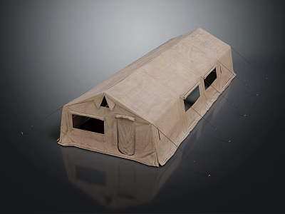 Durable Canvas Outdoor Camping Tent With Multiple Windows And Front Door 3d model