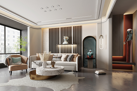 modern living room 3d model