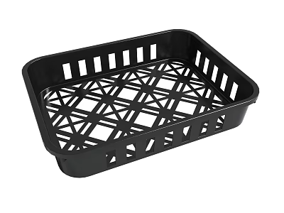 Black Plastic Tray With Grid Openwork Design For Home Storage Organization 3d model