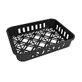 Black Plastic Tray With Grid Openwork Design For Home Storage Organization
