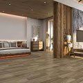 Hotel Lobby Interior With Wooden Ceiling Hanging Lanterns Cozy Seating Bookshelves And Natural Light