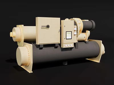 Industrial Equipment With Cylindrical Tank Control Panel And Motor Unit 3d model