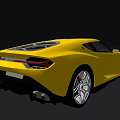 Yellow Sports Car With Sleek Exterior Design And Shiny Alloy Wheels On Blue Sky